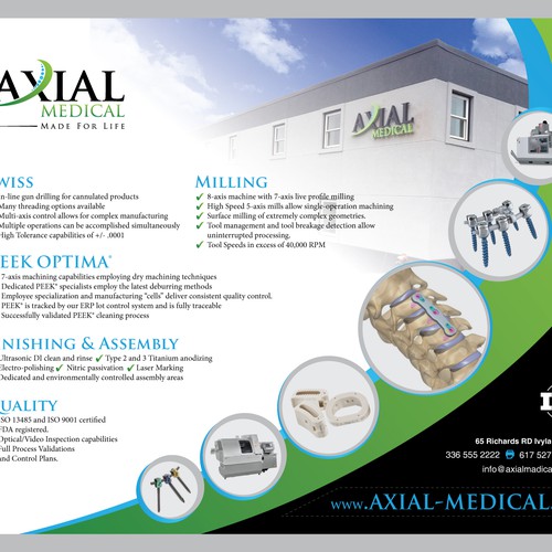 Diseño de 1-Page Medical Device Manufacturing Sell Sheet de DesignsTRIBE