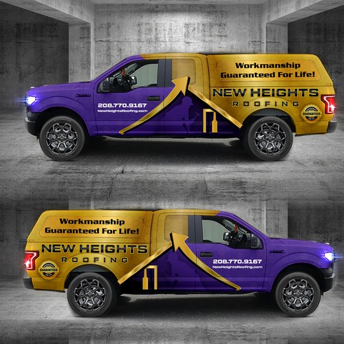 Create Bold And Professional Truck Wrap For High-End Roofing Company Design by Iryna S