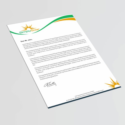 "Renewable Energy Company Letterhead" Design réalisé par thinkweb art