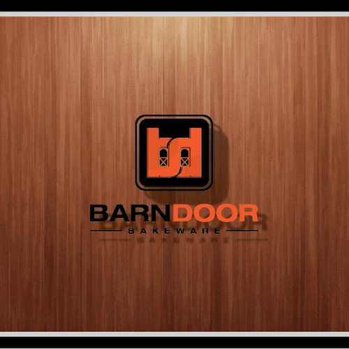 Create a "cool rustic" styled logo of a Barn Door for Barn Door Bakeware Logo Design by Keenan Design