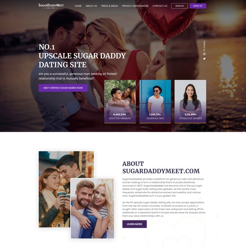 We need a luxury new web design for our sugar daddy project Design réalisé par Pram Shaw