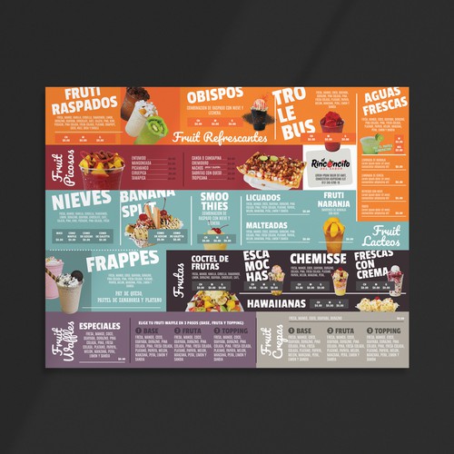 Menu for a smoothie/refreshment place Design by Avem Noctis