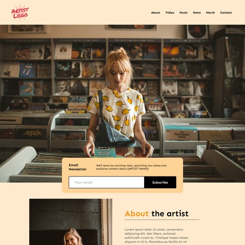 Design a website for artists of a London-based record label. Design by Ozgun K.