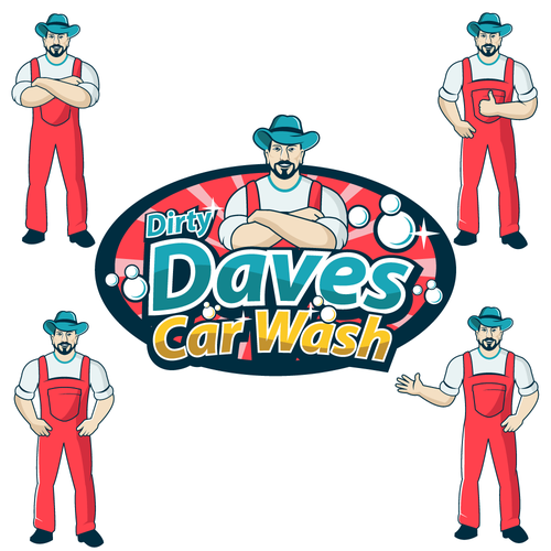 Car Wash Mascot with Logo Design von Wuiing!