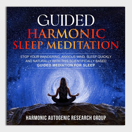 Design an abstract dark on dark sleep meditation book cover Design by Unboxing Studio