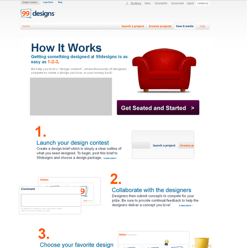 Redesign the “How it works” page for 99designs Design by Shinan