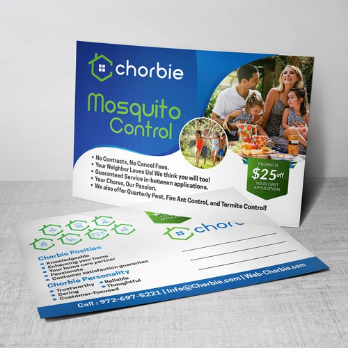 Chorbie Mosquito Control Postcard Design by TheThreeMedia