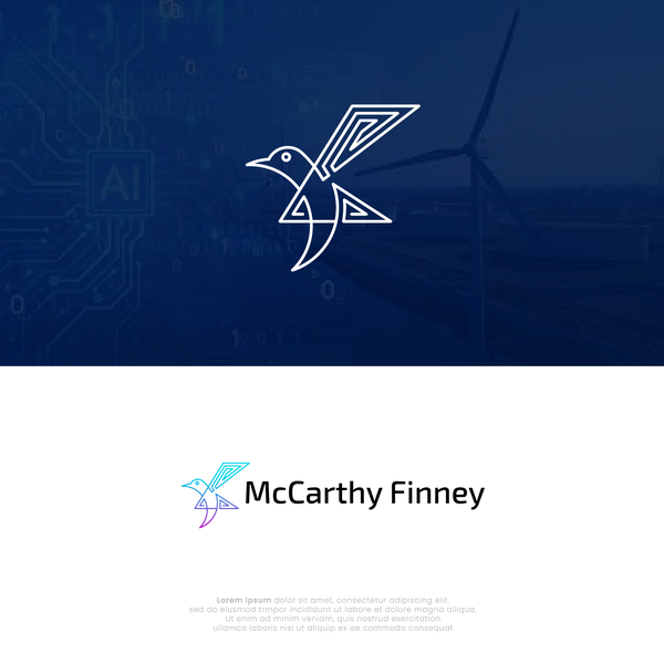 Modern and lightweight logo with an AI and Web3 concept.