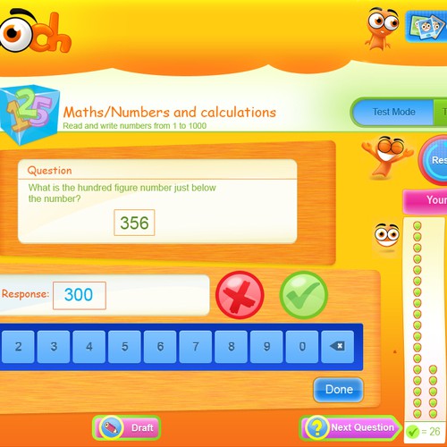 iPad / iPhone e-Learning app design for kids 9-11 Diseño de Roky