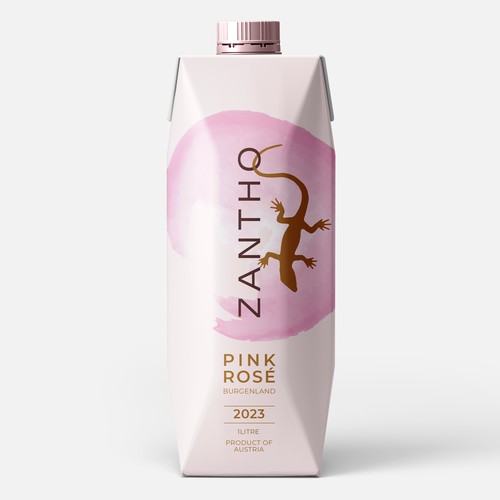 Design vincitore del contest "ZANTHO Pink Rosé in Prisma Tetra Pak" realizzato da Packaging per prodotto