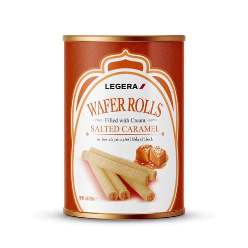 LEGERA Wafer Rolls Pack 125 gm - Salted Caramel Design by Gustavo RV