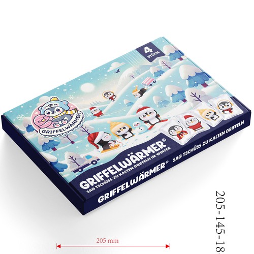 Package design for a set of 4 hand warmers Design by Davi Giolo ★