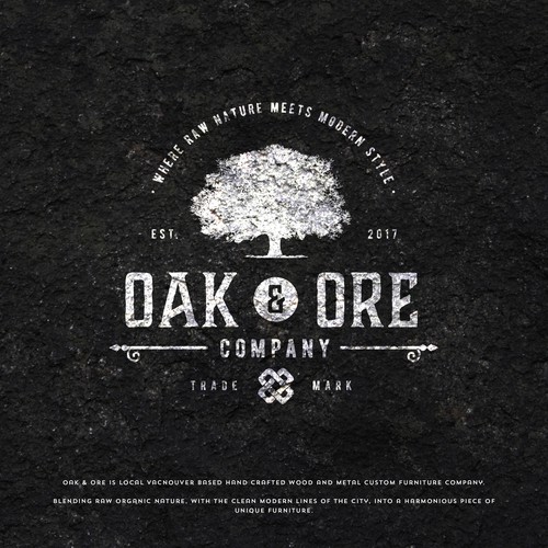 Design a modern logo for hand crafted wood and metal 