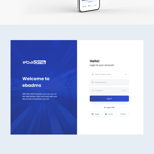 Design a login page for our document management system - EBA DMS Design by Ananthu B