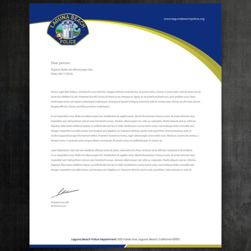 Laguna Beach Police Department Stationary Design by Felix SH