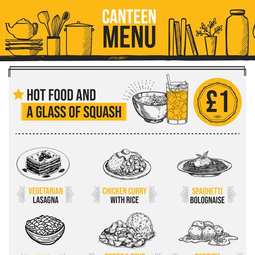 Canteen menu Design by Oliver Ross