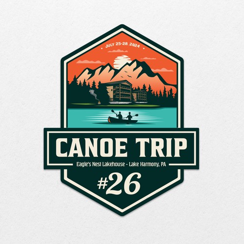 Fun Canoe Trip Logo Design - Annual need! Design by CervusDesigns