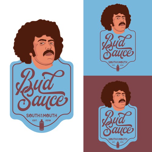 Powerful and eye catching BBQ sauce logo Design by Sawce Design Co.