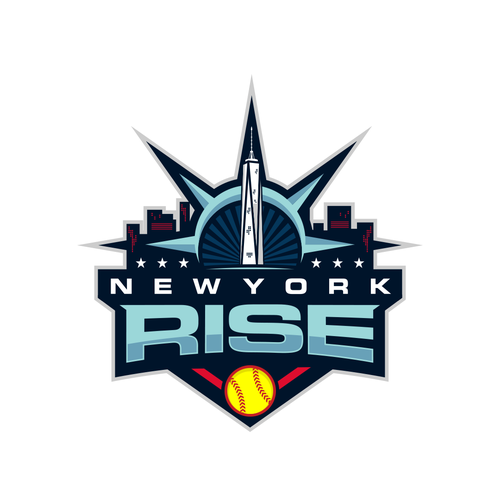 Sports logo for the New York Rise women’s softball team Design by Lucianok