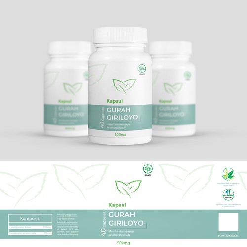 Design a Fresh, Simple, and Neat Label for An Herbal Supplement Bottle Design by Hoopoe_Designs