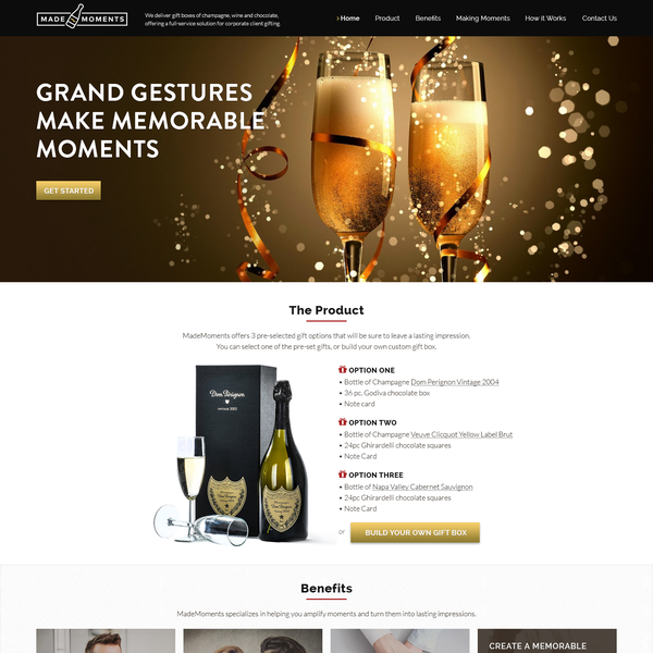 Made Moments Landing page