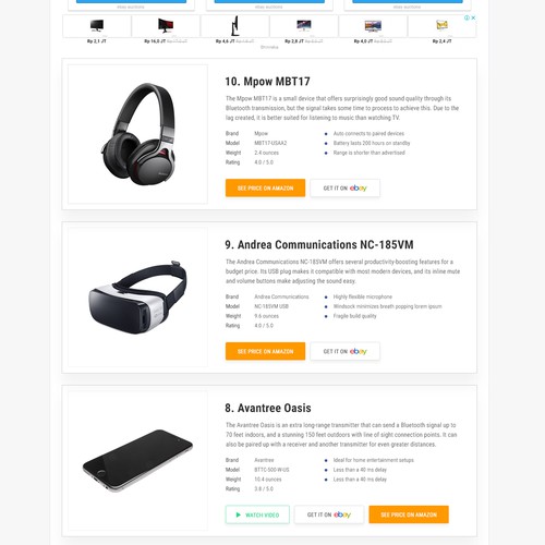 section of web page design, desktop only Design by MochRPratama