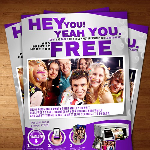 Create an instructional/informational poster for my photo booth business. Design by D'Signs..