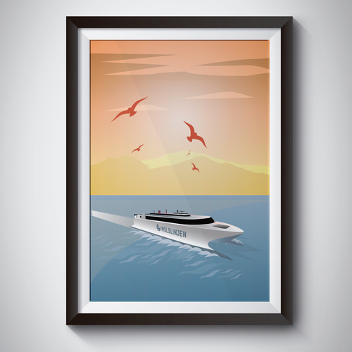 Design di Multiple Winners - Classic and Classy Vintage Posters National Danish Ferry Company di Cipo Design®