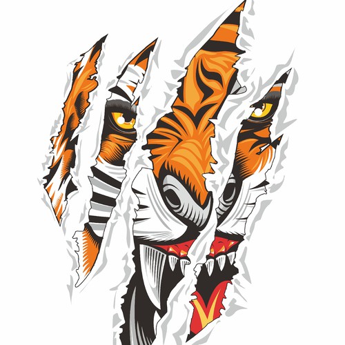 Unique tiger and claw tshirt design - design for us long term