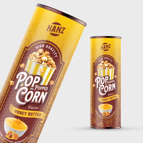 Premium Quality Popped Pop Corn Packaging Design by Davi Giolo ★