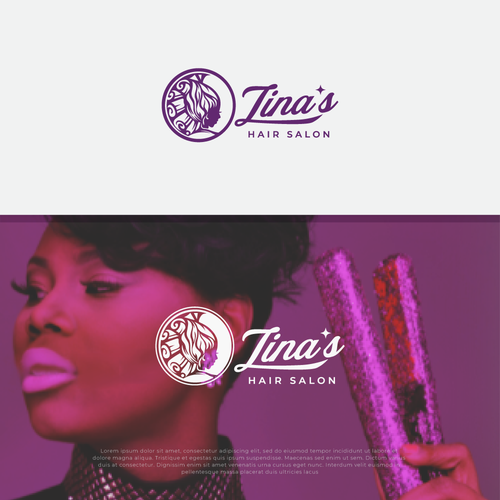 Showcase African Heritage and Glamour for Zina's Hair Salon Logo Design by oopz