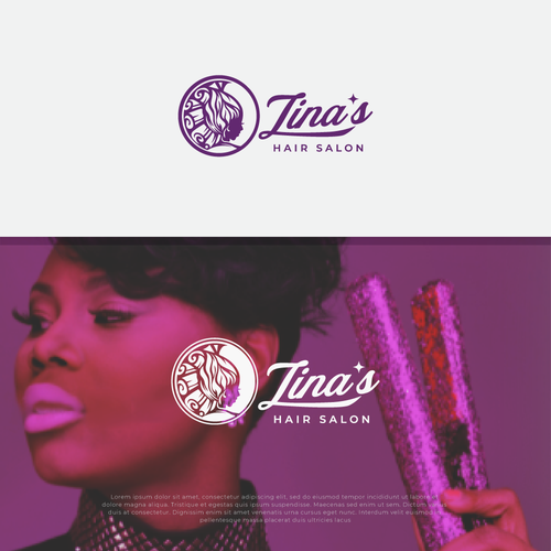 Showcase African Heritage and Glamour for Zina's Hair Salon Logo Design por oopz