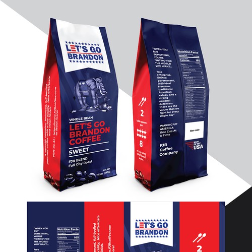 Coffee Bag design that appeals to "Let's Go Brandon" Coffee Drinkers-ontwerp door TheThreeMedia