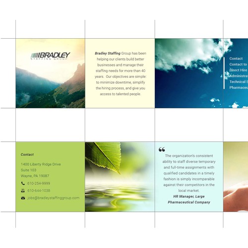 Design a unique brochure with captivating photos- Bradley Staffing Group Ontwerp door JovanaM