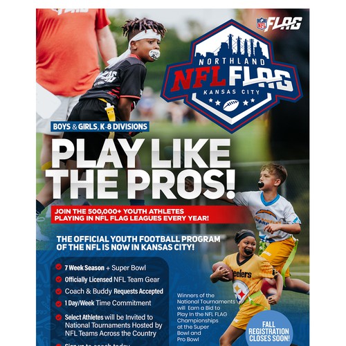 Enticing Youth Sports Flyer for School Distribution - NFL FLAG Design by ektadevesh