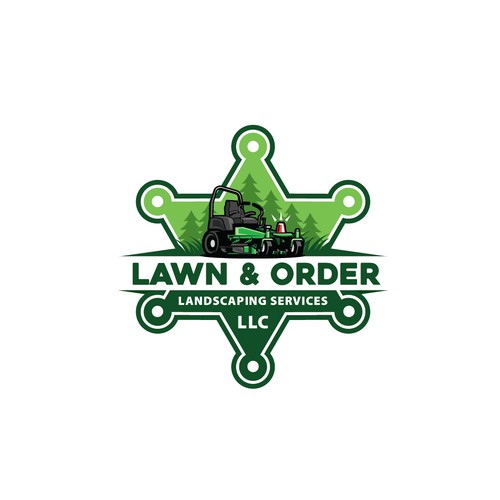 Design a creative badge logo for a landscaping company called Lawn & Order Landscaping Services, LLC Design by Sabiqnoor