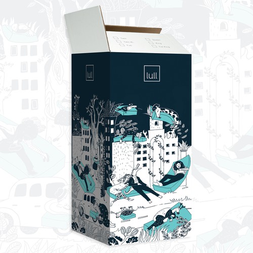Illustrate an Awesome Urban Jungle onto Our Lull Mattress Box! Réalisé par urszulajakuc