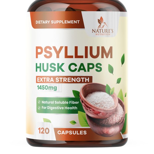 Natural Psyllium Husk Capsules Design needed for Nature's Nutrition Design by rashedhannan