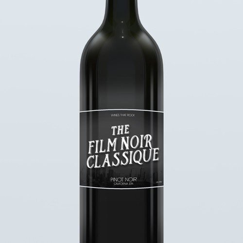 Movie Themed Wine Label - Film Noir Classique Réalisé par kanamekura