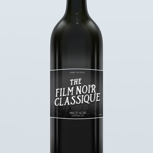 Movie Themed Wine Label - Film Noir Classique Design by kanamekura