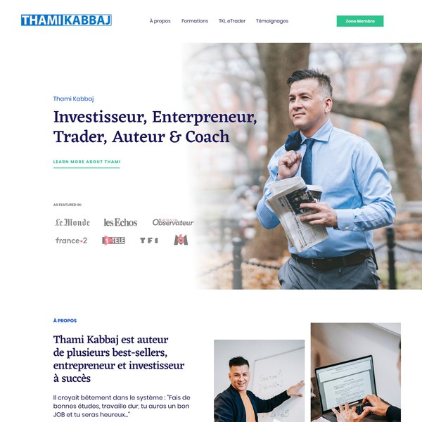 Personal landing page