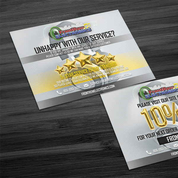 Design by EduarDesigns titled "A4 Discount coupon for Frontrow Electronics"
