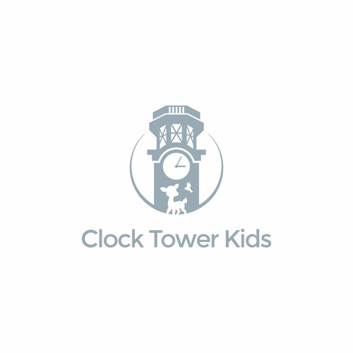 "Clock Tower" logo design for children's clothing brand.  Bold, modern, and elegant design. Design by Zendy Brand