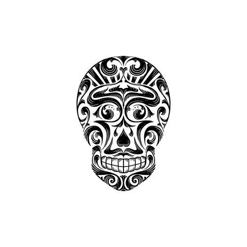 Design a rad Day of the Dead skull to be engraved on metal wallets Design by chrisnug