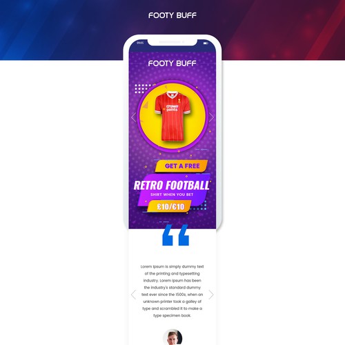 Design a compelling limited time offer landing page for football fans Design by Pixtech