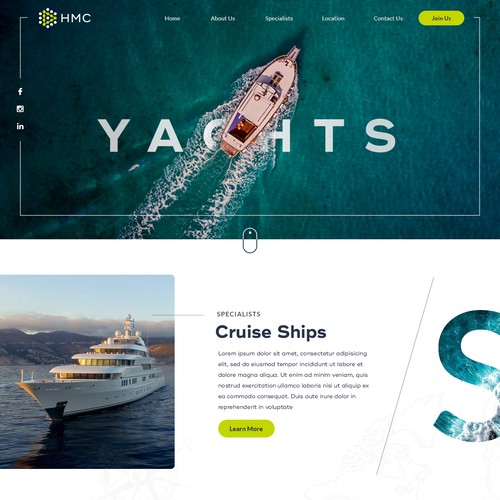 Designs | Website Redesign for Unique Superyacht and Cruise Ship ...