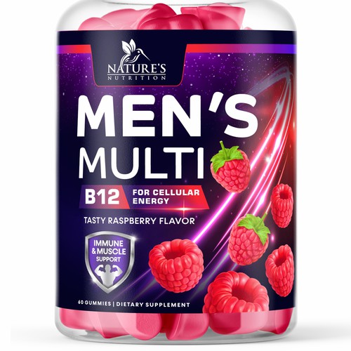 Designs | Men's Multivitamin Gummies label design needed for Nature's ...