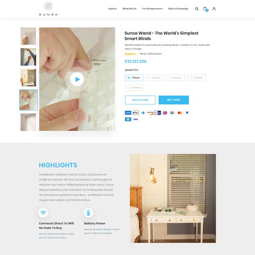 Shopify Design for New Smart Home Product! Design by FuturisticBug