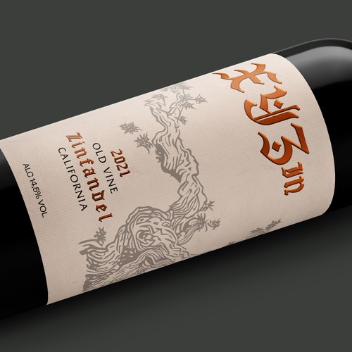 Design Gothic Old Vine Zinfandel Wine Label di LABELL®