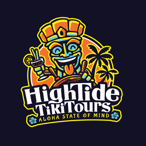 Tiki Boat Tour Logo Design by Rock N Draw